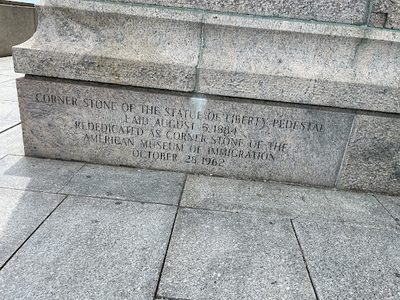 Corner Stone of the Statue of Liberty Pedestal