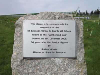 A plaque alongside the M6
