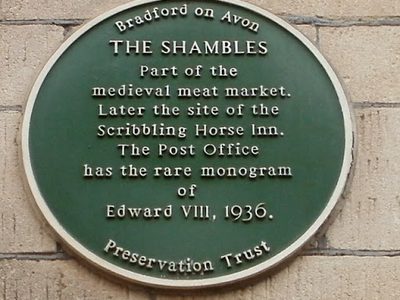 The Shambles plaque, Bradford-on-Avon
