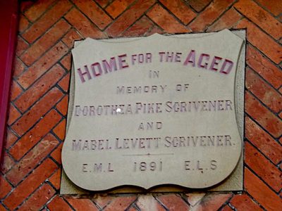 Plaque on the Peasenhall Armshouses