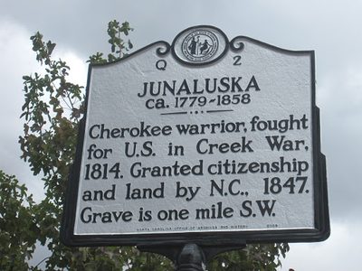 Junaluska Sign in Downtown Robbinsville