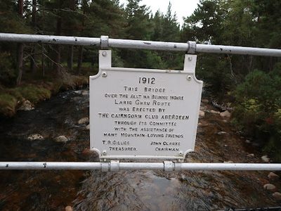 Plaque on the Cairngorm Club footbridge, Rothiemurchus
