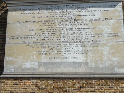 Plaque, Hertsmere Road, Poplar, London