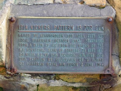 Plaque on 1914 Vickers Pattern 13 Pdr Gun