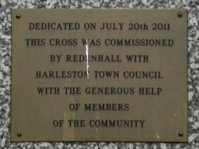 Plaque on the Memorial off Church Lane