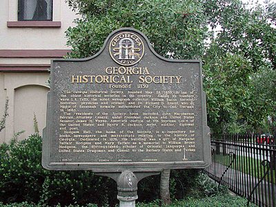 Georgia Historical Society Founded 1839