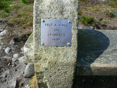 Plaque on memorial seat near to Churn Milk Joan
