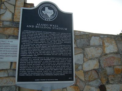 Alamo Wall and Bulldog Stadium
