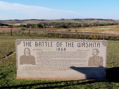 Historical Marker at Washita Battlefield NHS