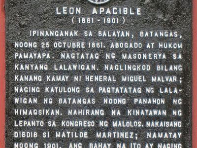 Leon Apacible historical marker