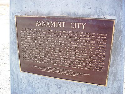 Historic marker for the ghost town of Panamint City, CA