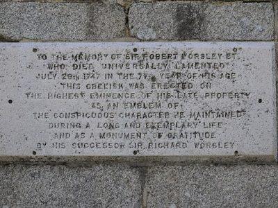 Inscription on Appuldurcombe obelisk