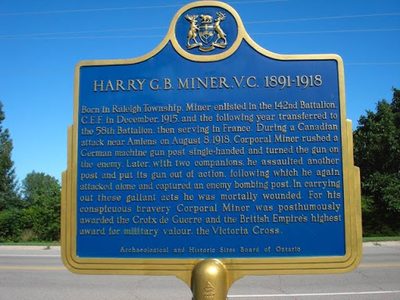 Harry G.B. Miner, V.C. 1891-1918