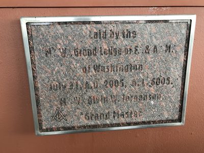 Laid by the M. W. Grand Lodge of F. & A. M. of Washington