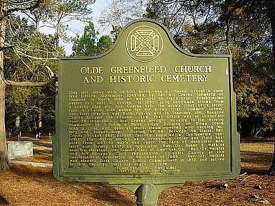 Olde Greenfield Church and Historic Cemetery (Side 1)