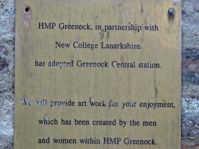 Plaque at Greenock Central railway station