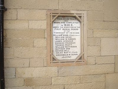 A plaque on the wall of St Andrew's cemetery office