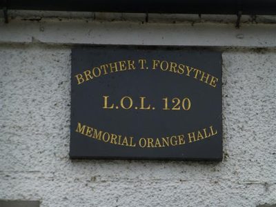 Plaque, Brother T Forsythe Memorial Orange Hall