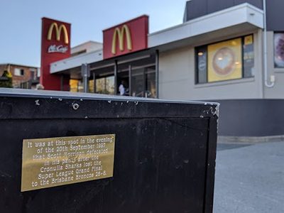 Commemoration of Australian Prime Minister Scott Morrison's pant defecation after his Rugby League team loses.