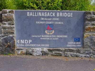 Plaque on Ballinasack Bridge, near Kylebrack, Co. Galway