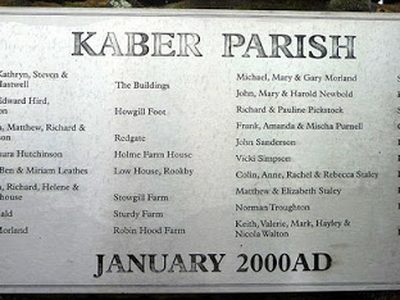 Second plaque, Millennium monument, Kaber