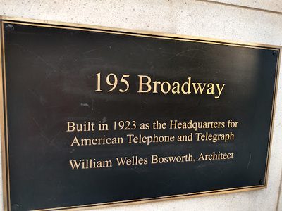 195 Broadway Headquarters of the American Telephone and Telegraph