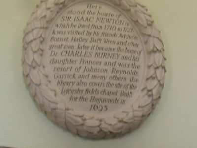 Here Stood the House of Sir Isaac Newton
