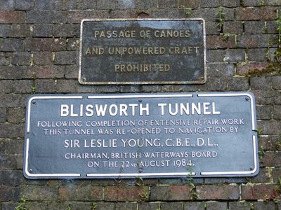 Plaques on the northern portal of the Blisworth Tunnel
