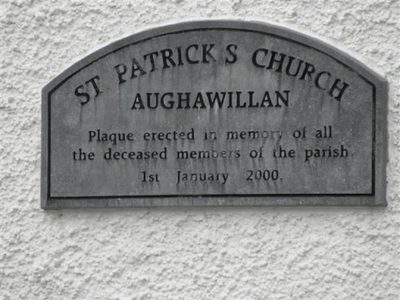 Plaque, St Patrick's Church