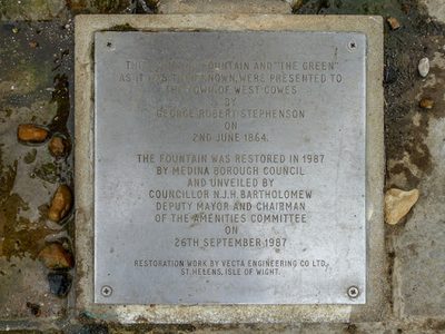Plaque by Drinking Fountain, Promenade, Cowes, Isle of Wight