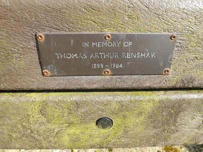 Plaque on the seat near the River Dove