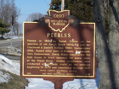 Peebles Historical Marker