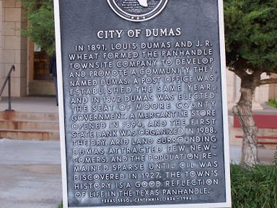 City of Dumas Historical Marker