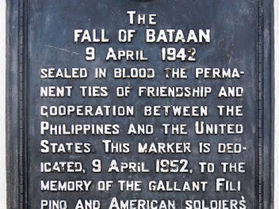 The Fall of Bataan historical marker