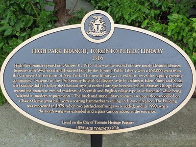 High Park Branch, Toronto Public Library 1916