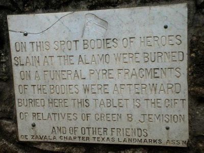 Bodies of Heroes Slain at the Alamo Were Burned
