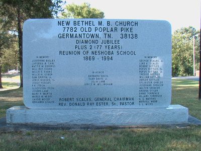 New Bethel M.B. Church
Diamond Jubilee
Reunion of Neshoba School