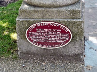 Lord Street Town Trail: Mermaid Fountain Plaque