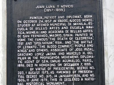 Juan Luna y Novicio historical marker