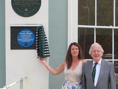 Unveiling the Waugh plaque at Park View