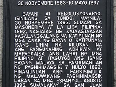 Andres Bonifacio historical marker