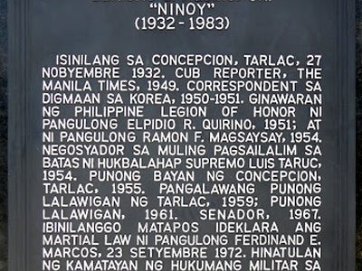 Benigno S. Aquino, Jr. historical marker