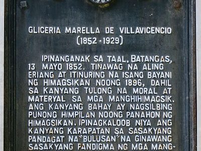 Gliceria Marella de Villavicencio historical marker