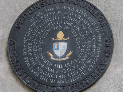 Plaque,  St Dunstan in the East, St Dunstan's Hill, London