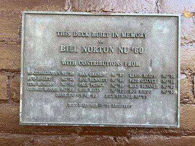 This Deck Built in Memory of Bill Norton Nu '60