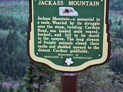 Jackass Mountain (Sign missing)