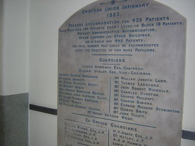 Croydon University Hospital: foundation plaque