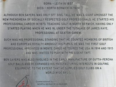 Ben Sayers - biographical plaque