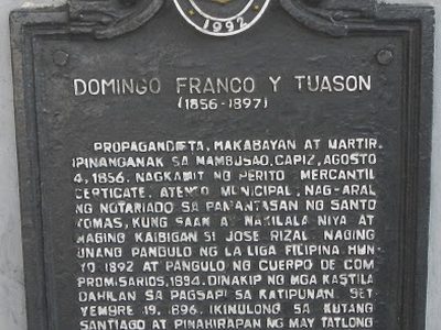Domingo Franco y Tuason historical marker