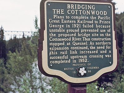 Bridging the Cottonwood (Sign missing)